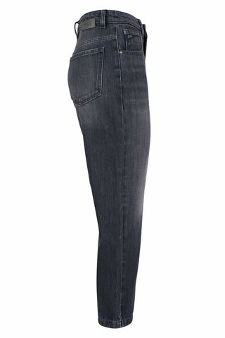 Black Cotton Women High-waisted Jean