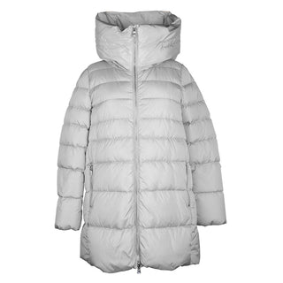 Chic Gray High-collar Down Jacket For Women