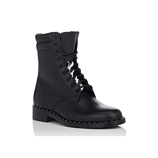 Studded Calfskin Lace-up Ankle Boots