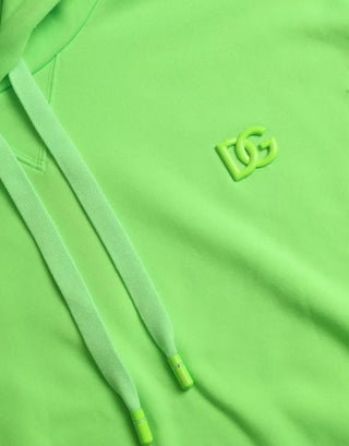 Neon Green Logo Pullover Hooded Sweatshirt Sweater