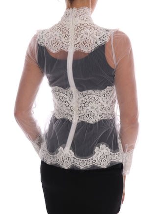 Elegant White Floral Lace Blouse Top - Luxury for You