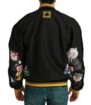 Multicolor Motive Bomber Style Jacket - Luxury for You