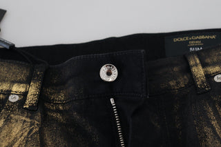 Elegant Black Gold Dust Jeans