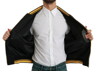 Multicolor Motive Bomber Style Jacket - Luxury for You