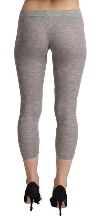 Chic Gray Slim-fit Cropped Leggings