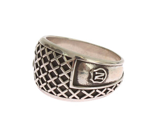 Elegant Silver Band With Black Accents - Luxury for You