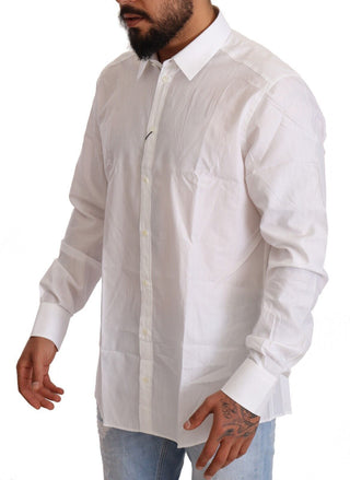 White Cotton Martini Fit Shirt - Luxury for You