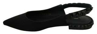 Elegant Silk Blend Slingback Flats With Crystals - Luxury for You