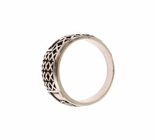 Elegant Silver Band With Black Accents - Luxury for You