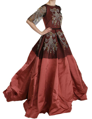 Elegant Crystal Embellished Silk Gown - Luxury for You