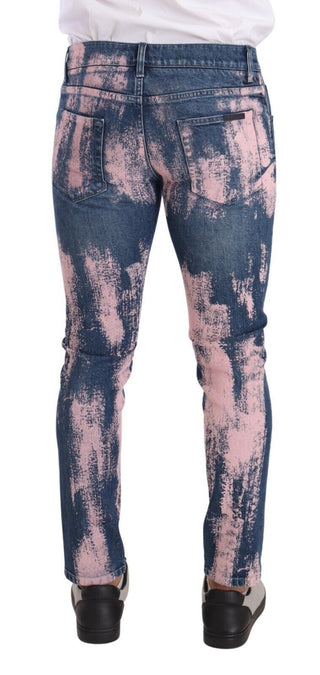 Elegant Skinny Slim Fit Denim Jeans In Tie Dye