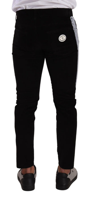 Elegant Slim-fit Cotton Black Jeans