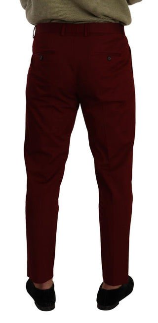 Elegant Dark Red Dress Chinos For Men