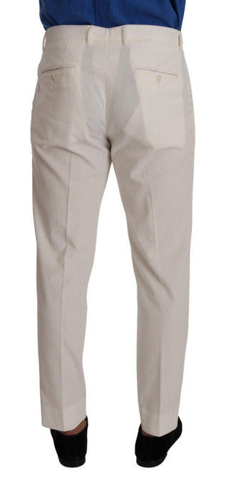 Elegant Tapered Corduroy Pants In Off White