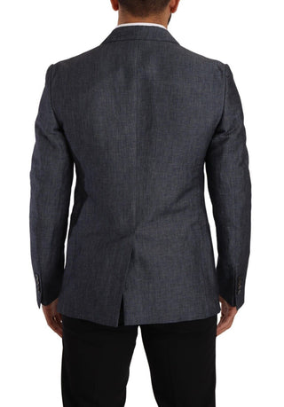 Elegant Slim Fit Two-button Blue Blazer