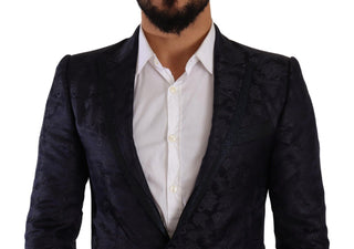 Elegant Dark Blue Martini Formal Blazer