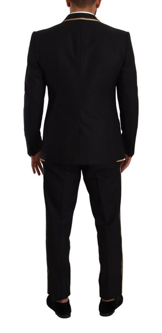 Elegant Black Silk Blend 3-piece Suit