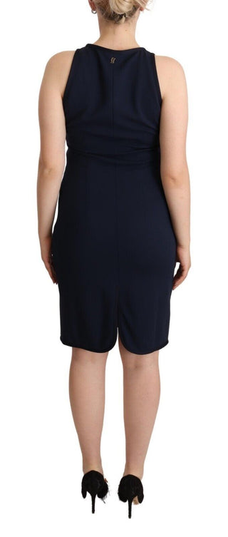 Sleeveless Navy Knee-length Sheath Dress