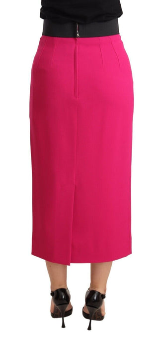 Elegant High-waisted Pencil Skirt In Pink