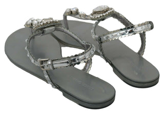 Elegant Silver Flats With Crystal Embellishments - Luxury for You