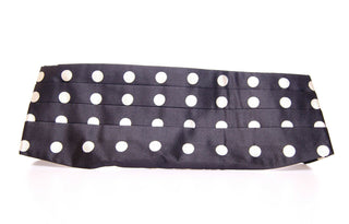 Elegant Silk Black Polka Dot Cummerbund - Luxury for You