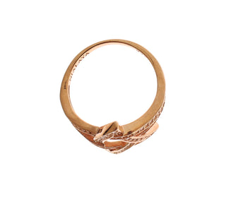 Pink Gold Plated Silver Cz Crystal Ring - Luxury for You