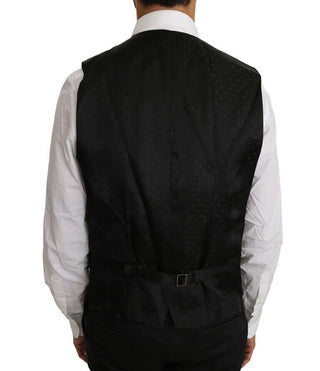 Elegant Black Formal Wool Blend Vest - Luxury for You