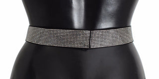 Black Silk Crystal Bow Waist Belt Elegance - Luxury for You