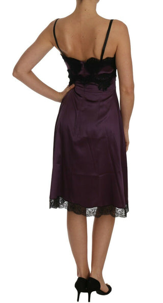 Elegant Purple Silk Lace Chemise Dress - Luxury for You