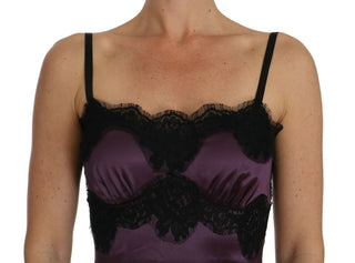 Elegant Purple Silk Lace Chemise Dress - Luxury for You