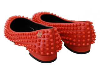 Vibrant Orange Pointed Leather Flats - Luxury for You