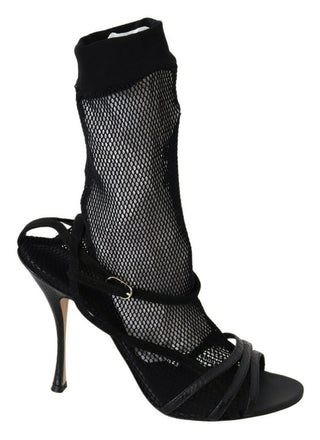 Chic Black Mesh Stiletto Sandals - Luxury for You