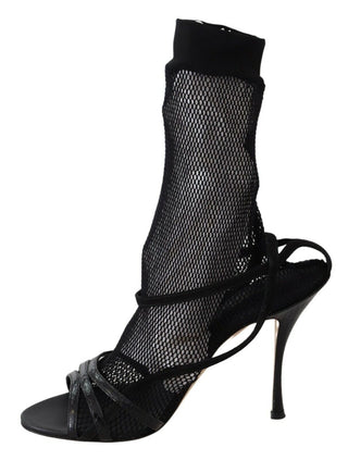 Chic Black Mesh Stiletto Sandals - Luxury for You