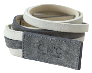 Chic White Leather Logo Belt - Luxury for You