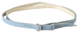 Chic Sky Blue Leather Belt - Buckle Up In Style - Luxury for You