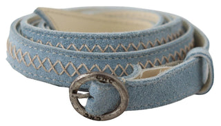 Chic Sky Blue Leather Belt - Buckle Up In Style - Luxury for You