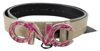 Beige Leather Fashion Belt With Logo Detail - Luxury for You