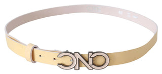 Chic Beige Logo Leather Belt - Luxury for You