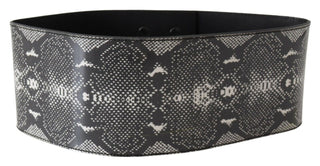 Classic Snakeskin Motif Leather Belt - Luxury for You