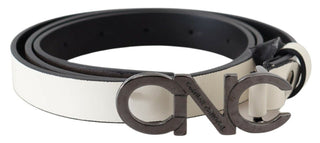 Metallic Gray Italian Leather Fashion Belt - Luxury for You