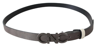 Metallic Gray Italian Leather Fashion Belt - Luxury for You