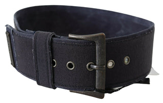 Elegant Navy Blue Leather Waist Belt - Luxury for You