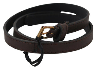 Elegant Brown Leather Fashion Belt With Gold-tone Buckle - Luxury for You