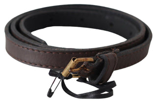 Elegant Brown Leather Fashion Belt With Gold-tone Buckle - Luxury for You