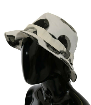 Polka Dot Cotton Bucket Hat - White & Black - Luxury for You