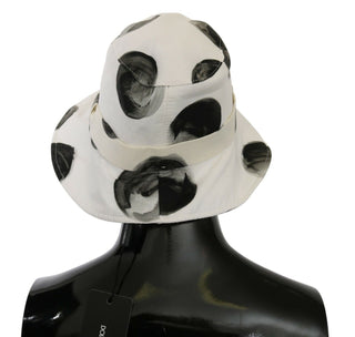 Polka Dot Cotton Bucket Hat - White & Black - Luxury for You