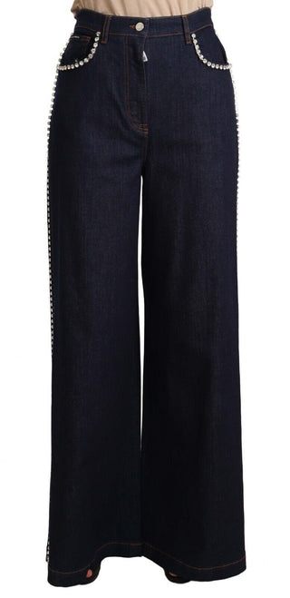 Elegant Dark Blue Flare Denim Jeans - Luxury for You