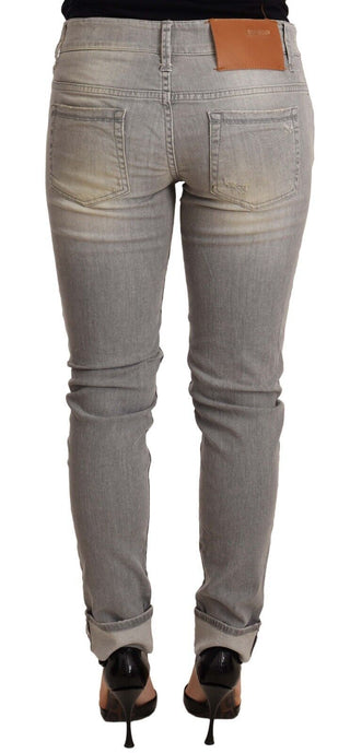 Chic Slim Fit Gray Wash Denim Jeans - Luxury for You