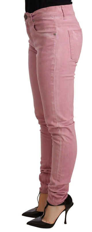 Elegant Slim Fit Pink Denim Jeans - Luxury for You