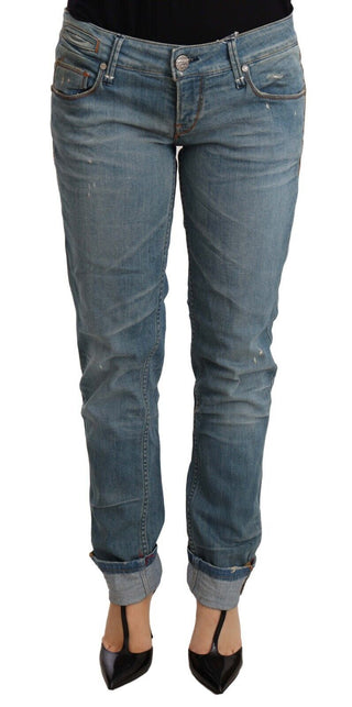 Chic Washed Cotton Denim With Folded Hem - Luxury for You